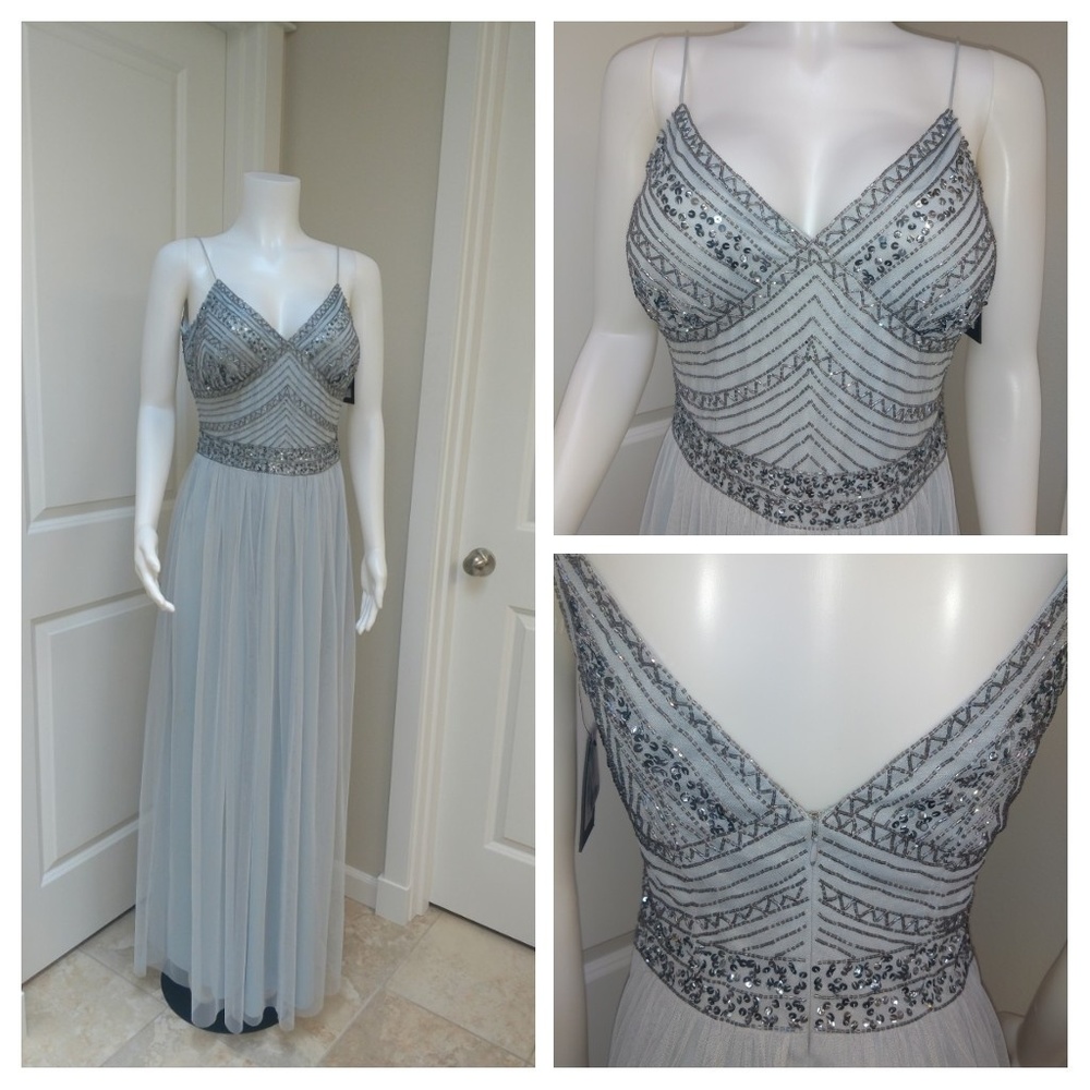 Marina Embellished Beaded Bodice Gown